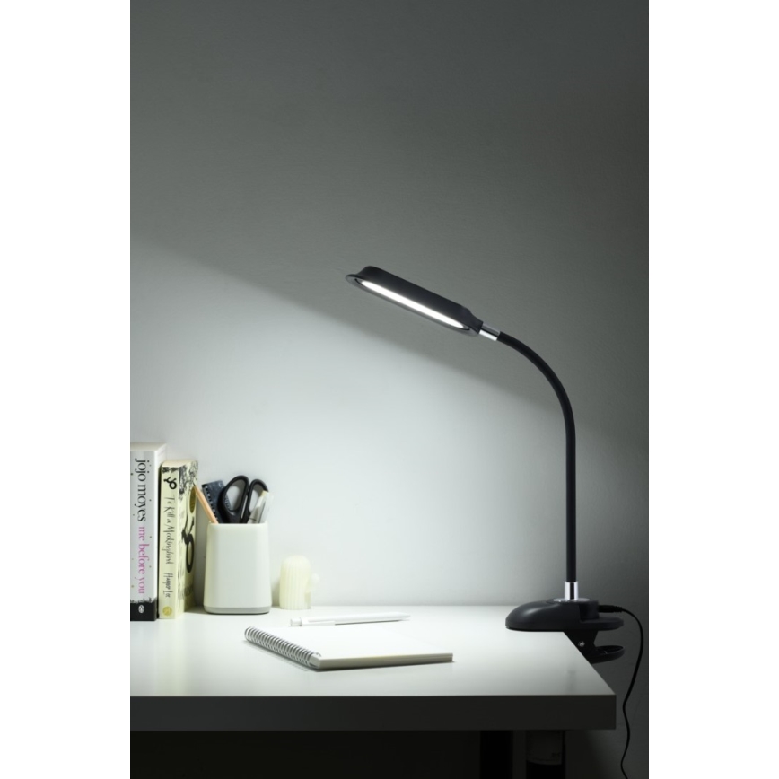 LED+CCT Lámpara de mesa regulable con pinza CLIP LED/7,5W/230V 3000/4200/5000K negra