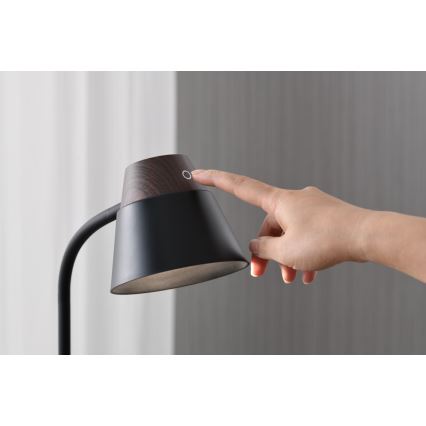 LED+CCT Lámpara de mesa regulable con carga inalámbrica QI IDEAL LED/8W/230V 2700/4000/5000K marrón