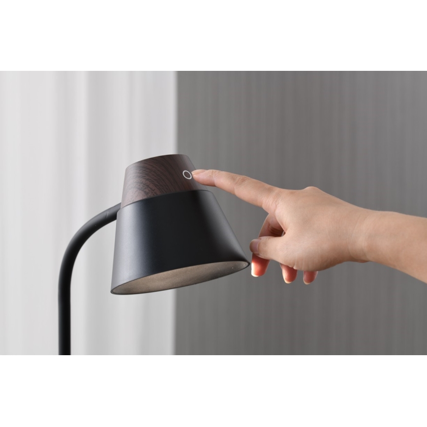 LED+CCT Lámpara de mesa regulable con carga inalámbrica QI IDEAL LED/8W/230V 2700/4000/5000K marrón
