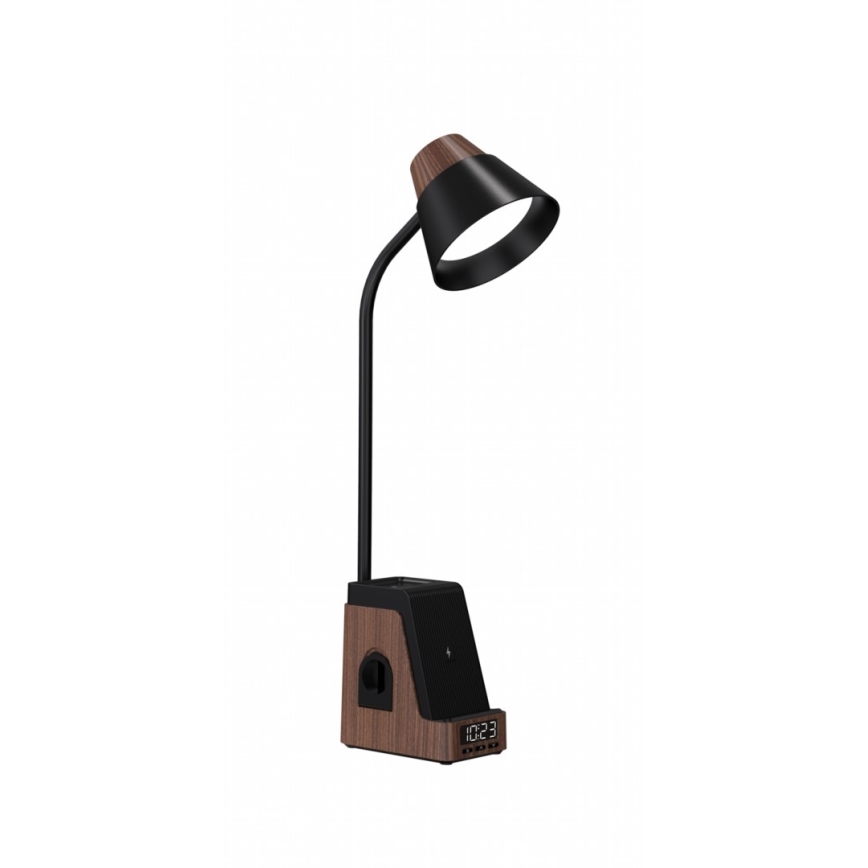 LED+CCT Lámpara de mesa regulable con carga inalámbrica QI IDEAL LED/8W/230V 2700/4000/5000K marrón