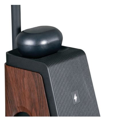 LED+CCT Lámpara de mesa regulable con carga inalámbrica QI IDEAL LED/8W/230V 2700/4000/5000K marrón