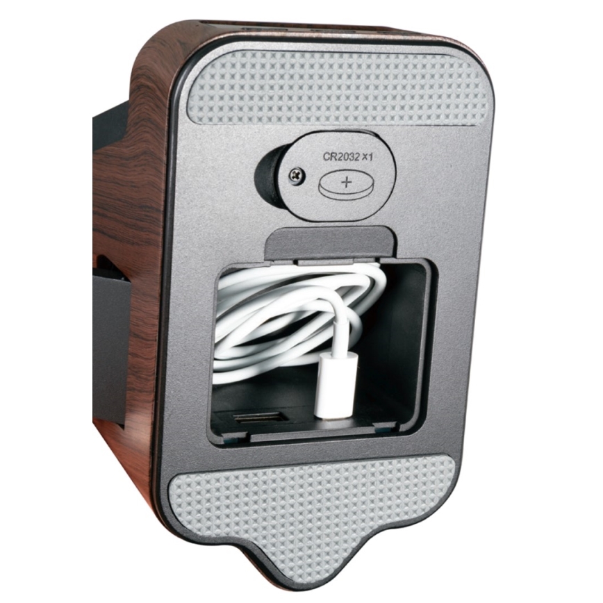 LED+CCT Lámpara de mesa regulable con carga inalámbrica QI IDEAL LED/8W/230V 2700/4000/5000K marrón