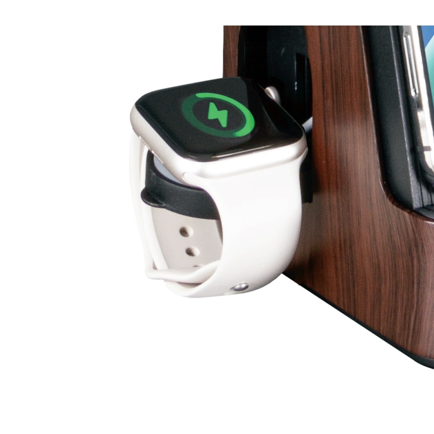 LED+CCT Lámpara de mesa regulable con carga inalámbrica QI IDEAL LED/8W/230V 2700/4000/5000K marrón