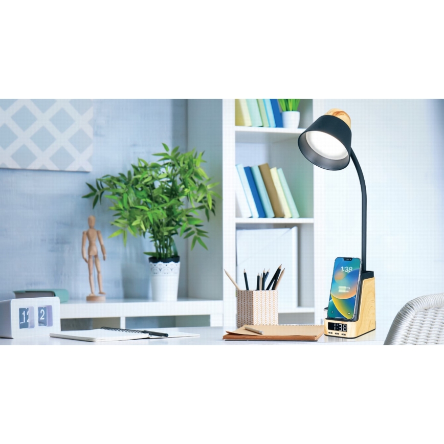 LED+CCT Lámpara de mesa regulable con carga inalámbrica QI IDEAL LED/8W/230V 2700/4000/5000K beige