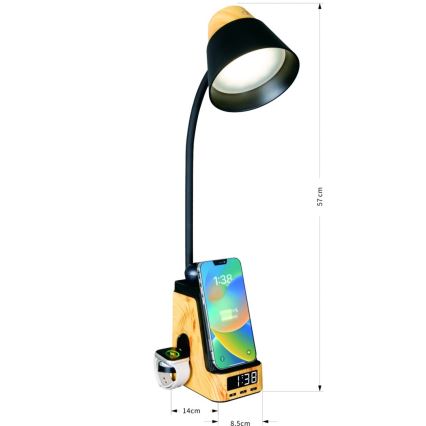 LED+CCT Lámpara de mesa regulable con carga inalámbrica QI IDEAL LED/8W/230V 2700/4000/5000K beige