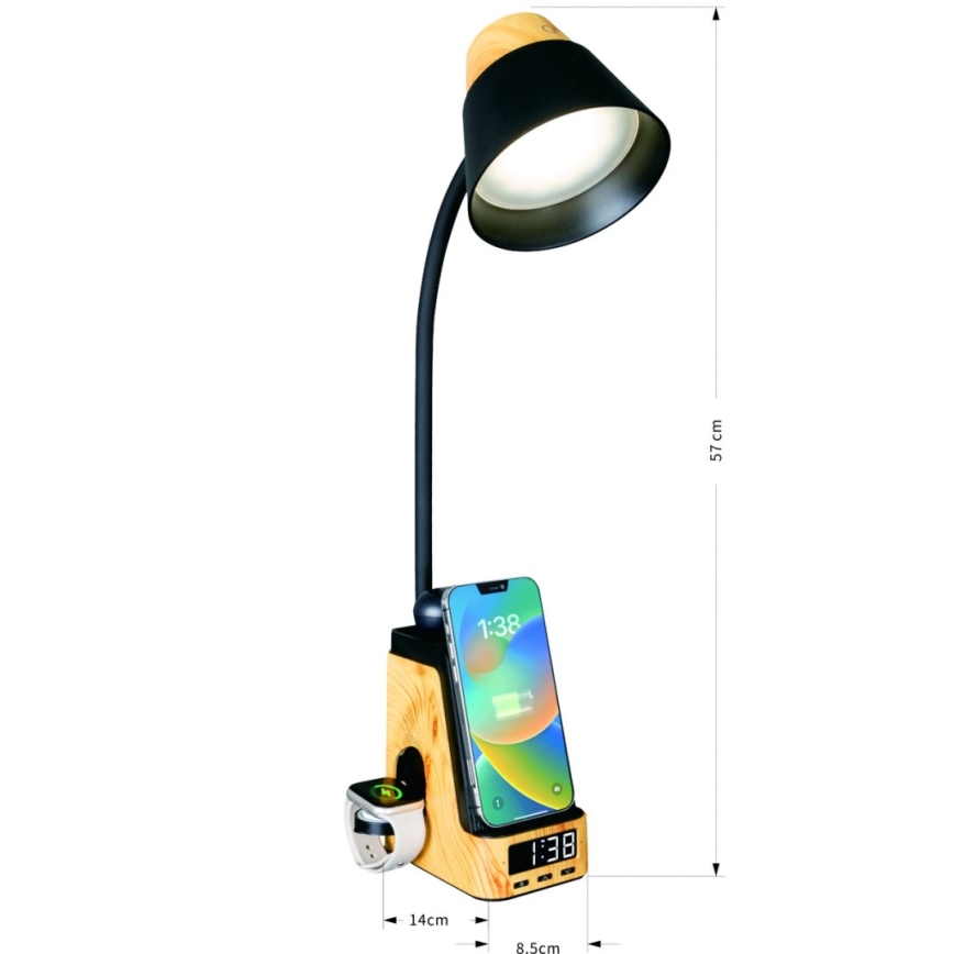 LED+CCT Lámpara de mesa regulable con carga inalámbrica QI IDEAL LED/8W/230V 2700/4000/5000K beige