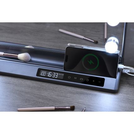 Espejo de maquillaje LED regulable HOLLYWOOD LED/18W/230V 3000/4200/6000K gris