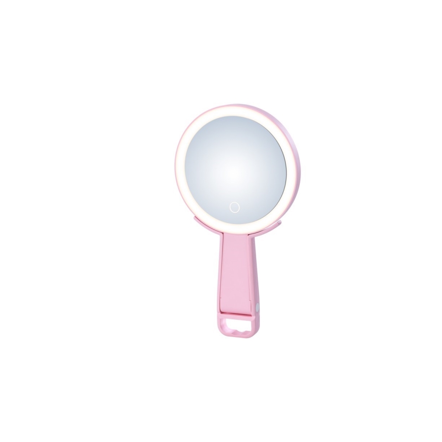 Immax 09102L - LED+CCT Espejo de maquillaje regulable SWEET LED/3W/5V rosa