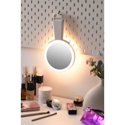 Immax 09103L - Espejo de maquillaje LED+CCT regulable SWEET LED/3W/5V blanco
