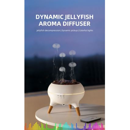 Immax 09104L - Difusor de aroma y humidificador de aire JELLYFISH LED/11W/5V