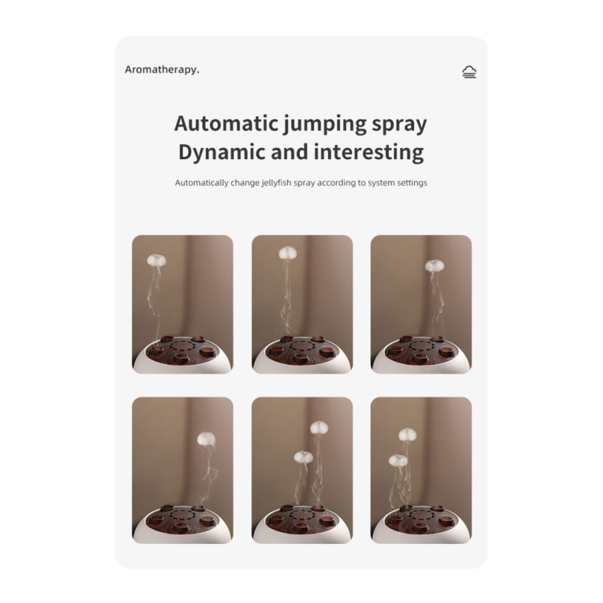 Immax 09104L - Difusor de aroma y humidificador de aire JELLYFISH LED/11W/5V