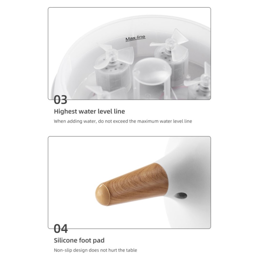 Immax 09104L - Difusor de aroma y humidificador de aire JELLYFISH LED/11W/5V