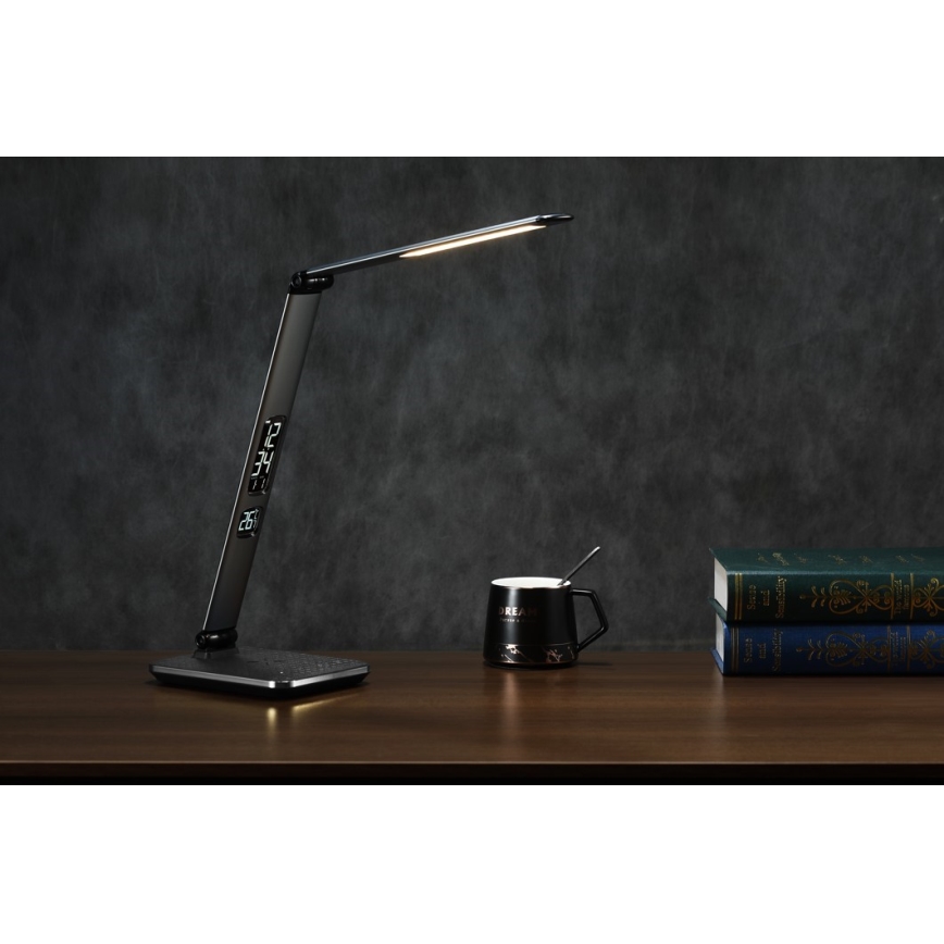 Lámpara de escritorio LED regulable LED/8,5W/230V con carga inalámbrica, plateada