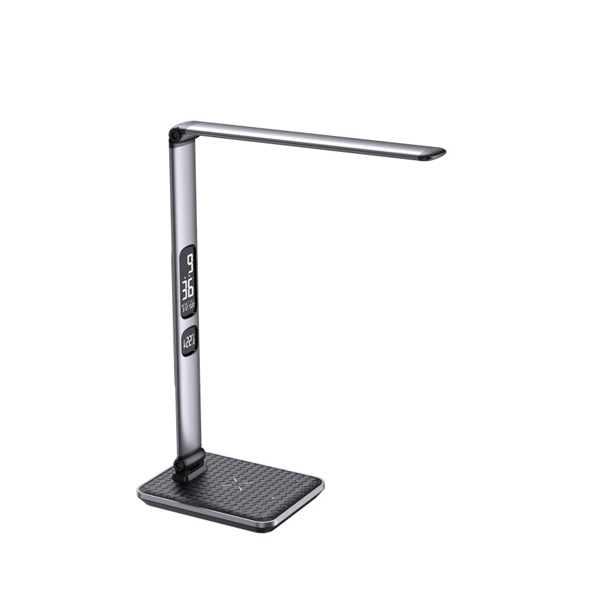 Lámpara de escritorio LED regulable LED/8,5W/230V con carga inalámbrica, plateada