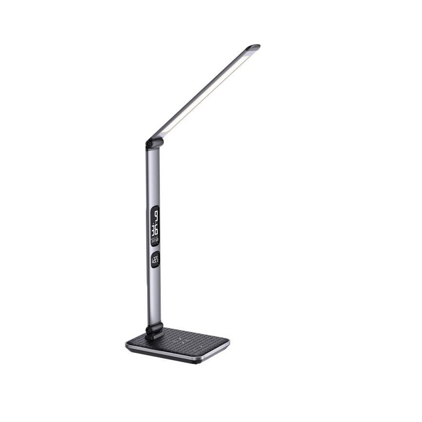 Lámpara de escritorio LED regulable LED/8,5W/230V con carga inalámbrica, plateada