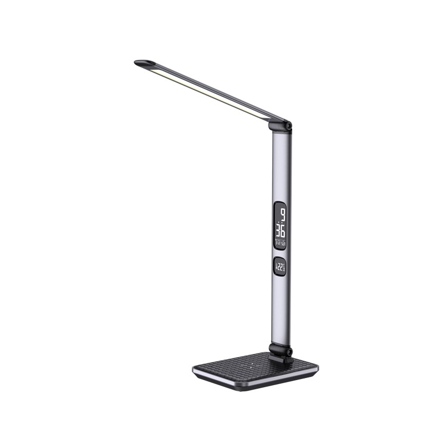 Lámpara de escritorio LED regulable LED/8,5W/230V con carga inalámbrica, plateada