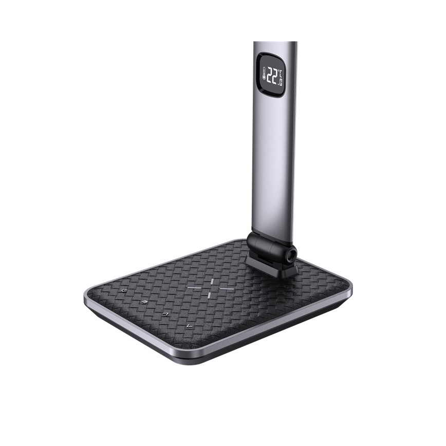 Lámpara de escritorio LED regulable LED/8,5W/230V con carga inalámbrica, plateada