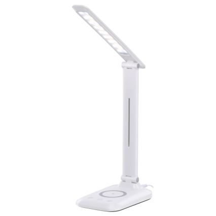 Lámpara de mesa LED regulable con carga inalámbrica QI y USB LUMI LED/7W/230V blanca