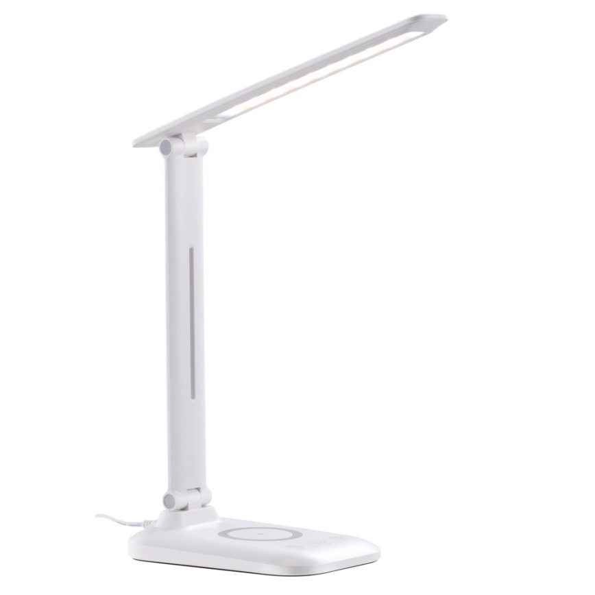 Lámpara de mesa LED regulable con carga inalámbrica QI y USB LUMI LED/7W/230V blanca