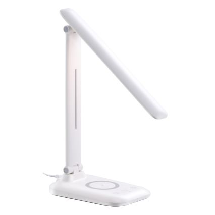 Lámpara de mesa LED regulable con carga inalámbrica QI y USB LUMI LED/7W/230V blanca