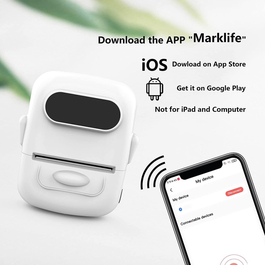Impresora de etiquetas digital USB-C + etiquetas autoadhesivas 40x30mm