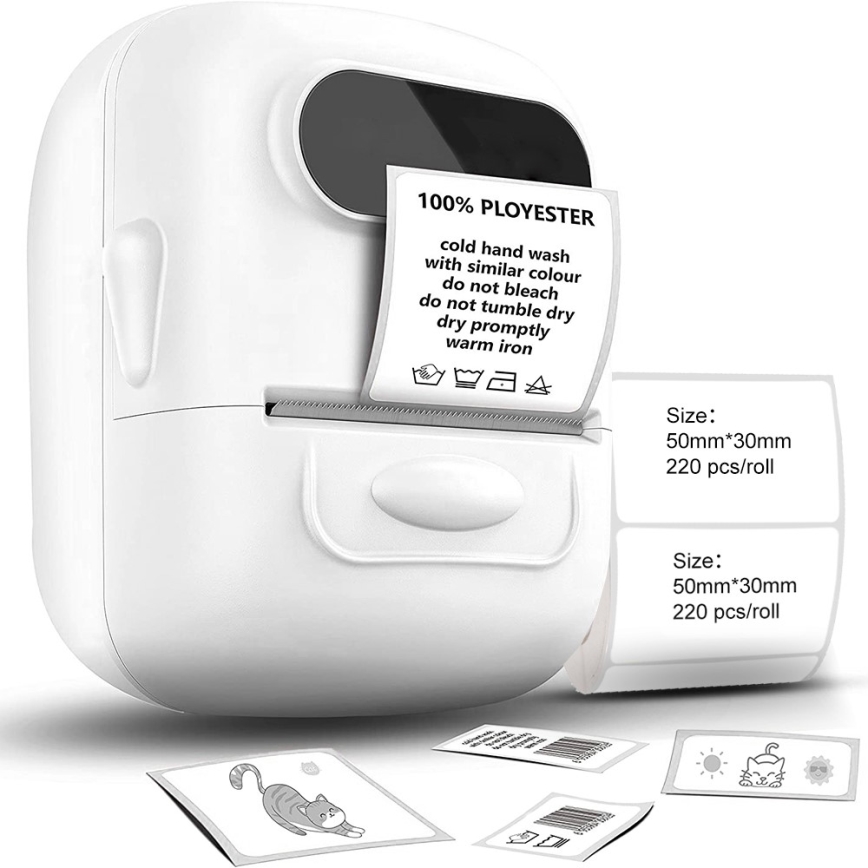 Impresora de etiquetas digital USB-C + etiquetas autoadhesivas 40x30mm