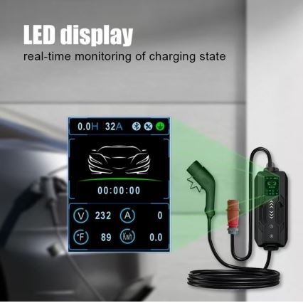Immax - Estación de carga portátil para vehículos eléctricos EV AC Tipo 2 16A/380V 11kW + enchufe 230V, 3,7kW 5m + funda
