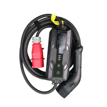 Immax - Estación de carga portátil para vehículos eléctricos EV AC Tipo 2 16A/380V 11kW + enchufe 230V, 3,7kW 5m + funda