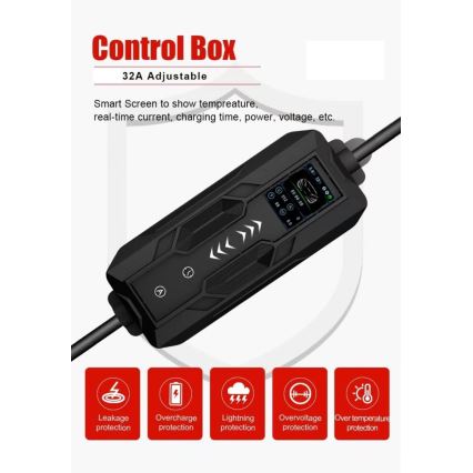 Immax - Estación de carga portátil para vehículos eléctricos EV AC Tipo 2 32A/380V 22kW 5m + funda