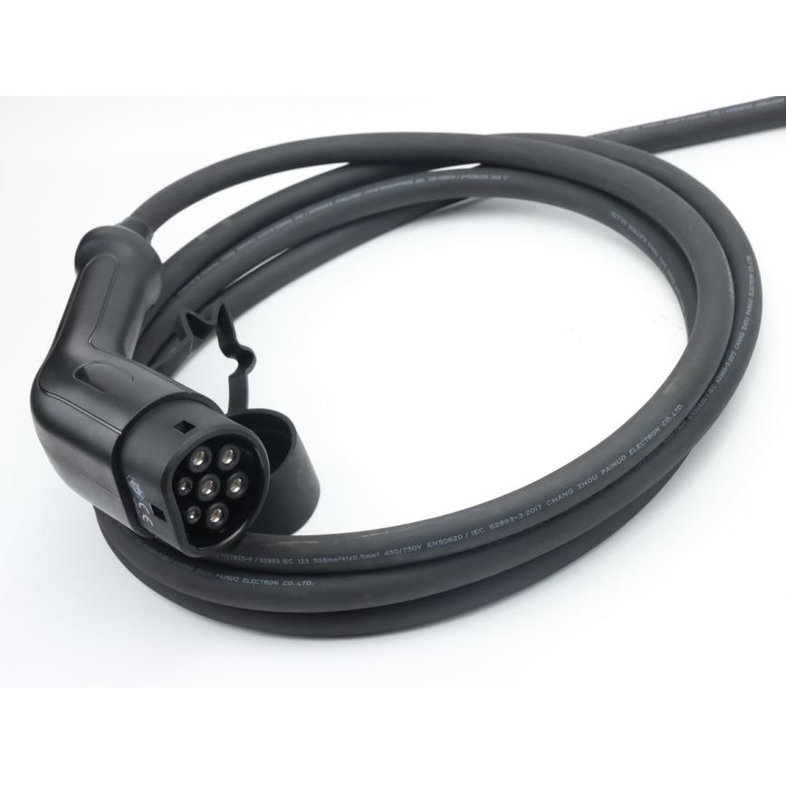 Immax - Estación de carga EV para vehículos eléctricos AC Tipo 2, 16A/380V + enchufe 230V, 11 kW, 5 m, Tuya