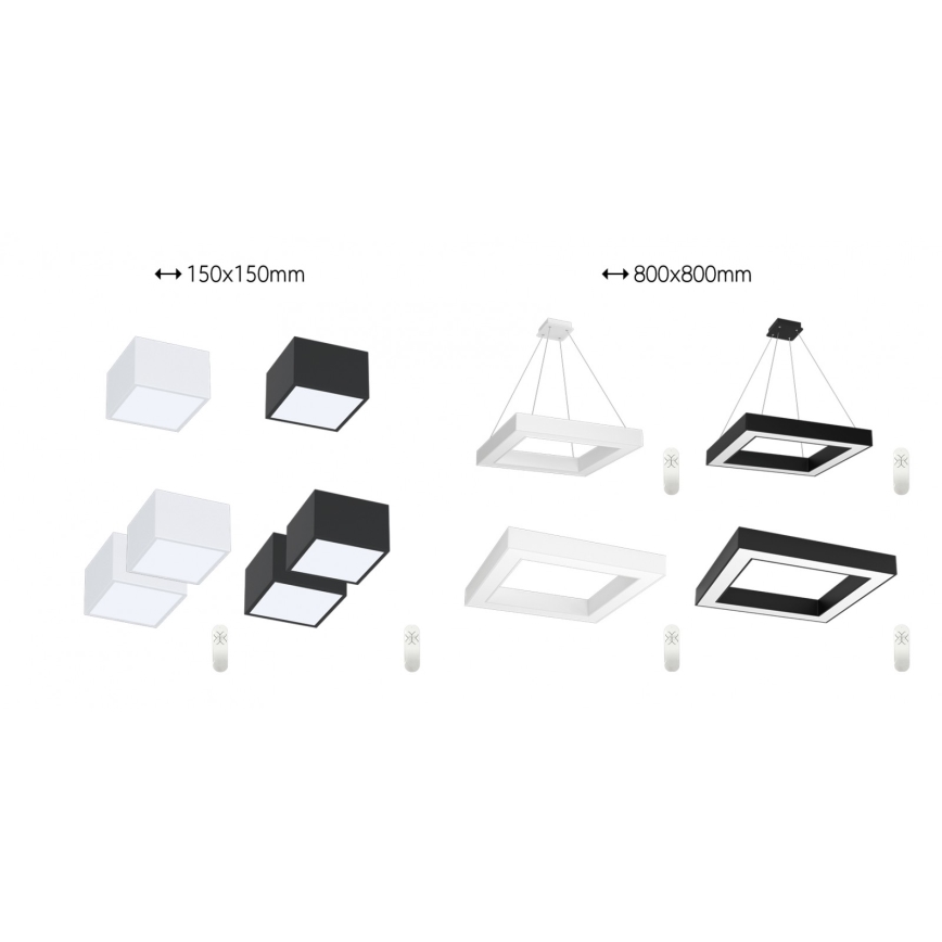 Immax Neo 07074L-15BD - Set 2x Plafón LED regulable CANTO 2xLED/12W/230V + control remoto Tuya
