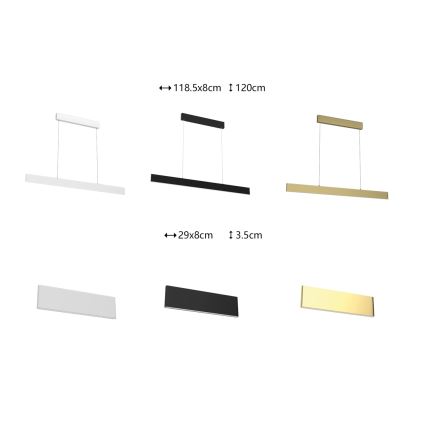 Immax NEO 07075L-LED Lámpara colgante regulable con cable LISTON blanca LED/18W/230V Tuya + mando a distancia