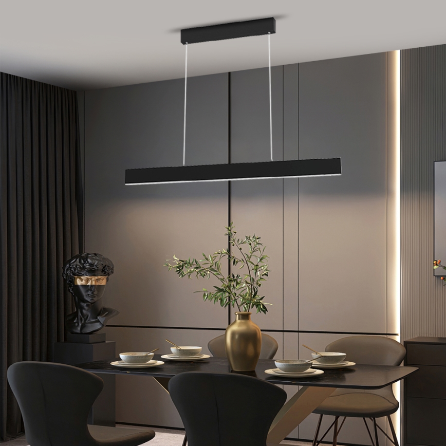 Immax NEO 07076L - Lámpara colgante LED regulable en cable negro LISTON LED/18W/230V Tuya + mando a distancia