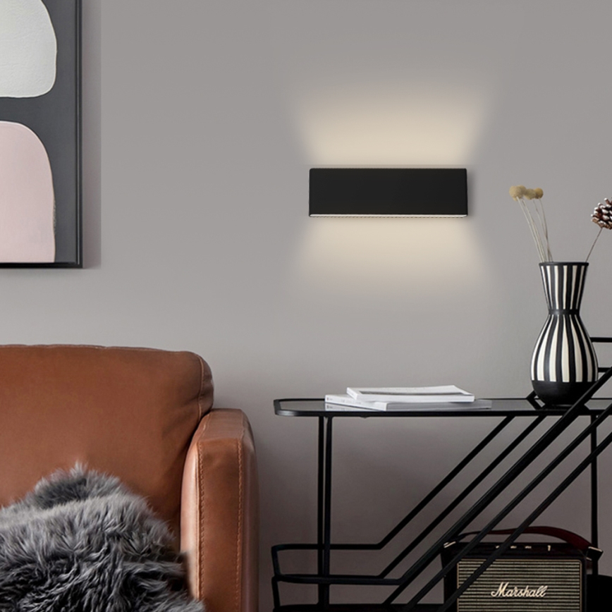 Immax NEO 07086L - Lámpara de pared LED regulable LISTON LED/8W/230V negra Tuya + mando a distancia