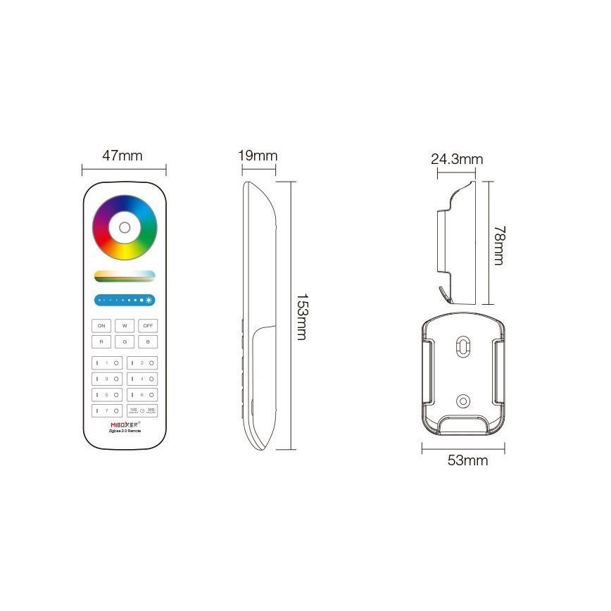 Immax NEO 07087-3 - Mando a distancia universal RGB+CCT MiBOXER 2xAAA Tuya