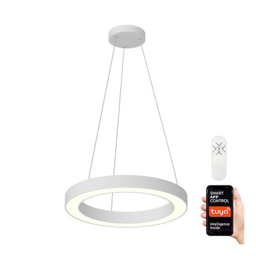 Immax NEO 07091L - Lámpara colgante LED regulable con cable PASTEL LED/52W/230V 60 cm blanca Tuya + mando a distancia