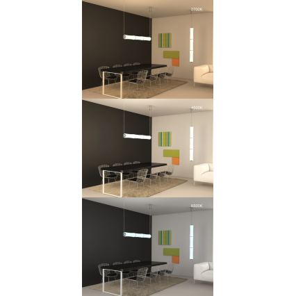 Immax NEO 07104L - Lámpara colgante regulable LED con cable BAMBOOS LED/45W/230V 135 cm Tuya + mando a distancia