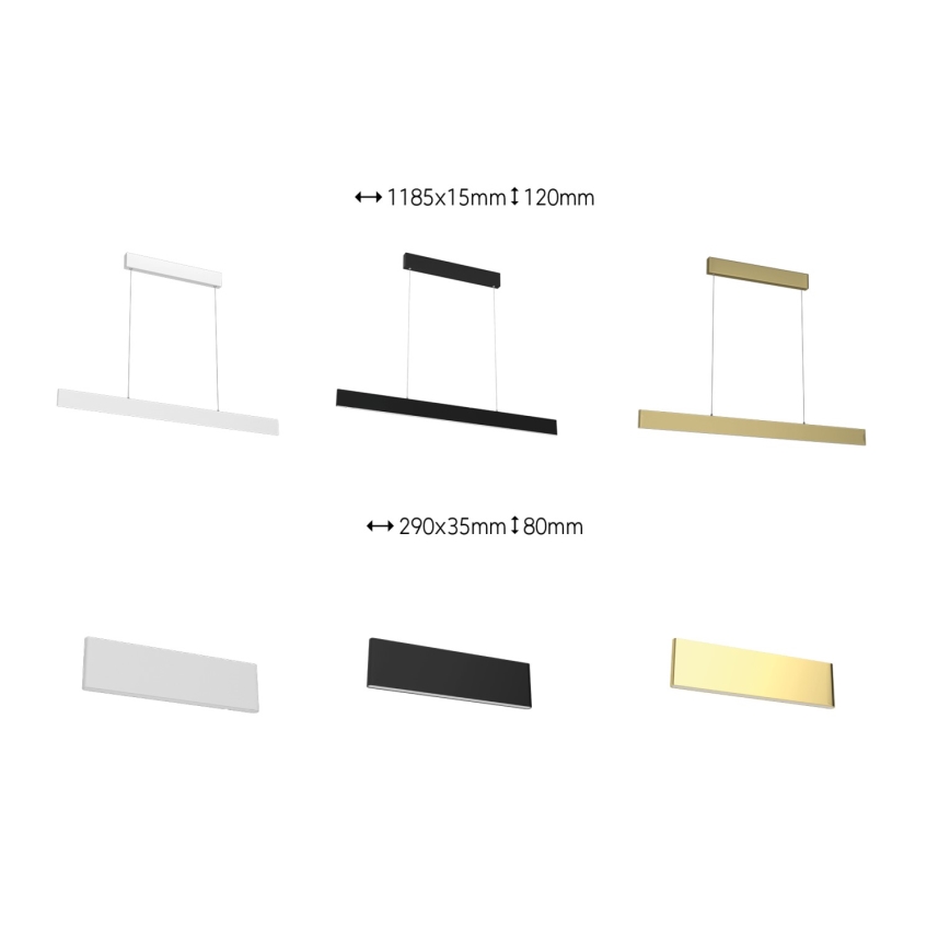 Immax Neo 07128L - LED  Lámpara colgante regulable LISTON dorado LED/18W/230V ZigBee + control remoto Tuya