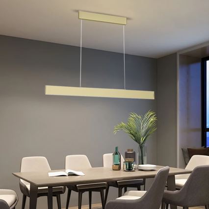 Immax Neo 07128L - LED  Lámpara colgante regulable LISTON dorado LED/18W/230V ZigBee + control remoto Tuya