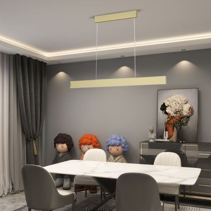 Immax Neo 07128L - LED  Lámpara colgante regulable LISTON dorado LED/18W/230V ZigBee + control remoto Tuya
