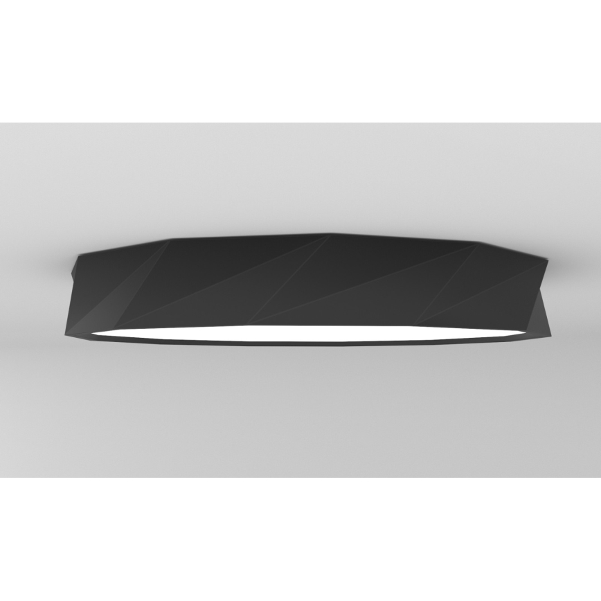 Immax NEO 07130-B80 - LED SMART Plafón con dimmer negro DIAMANTE LED/60W/230V + control remoto 80cm Tuya ZigBee