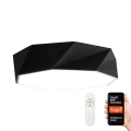 Immax NEO 07130-B80 - LED SMART Plafón con dimmer negro DIAMANTE LED/60W/230V + control remoto 80cm Tuya ZigBee
