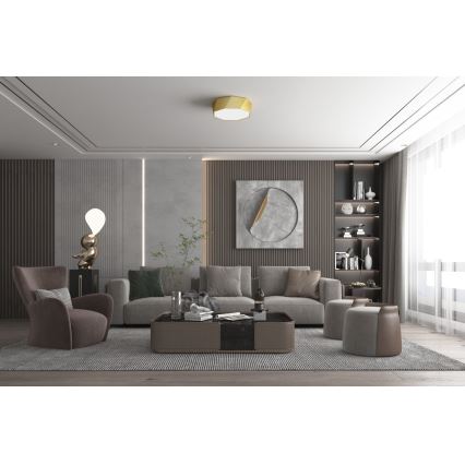 Immax NEO 07132-G40 - Plafón LED SMART Regulable DIAMANTE LED/31W/230V dorado 40 cm + CR Tuya ZigBee