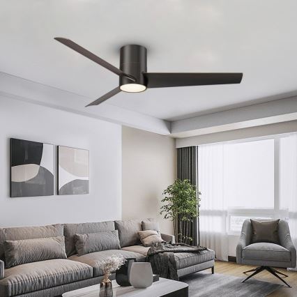 Immax NEO 07135-B - Ventilador de techo LED FRESH LED/18W/230V Wi-Fi Tuya negro + control remoto