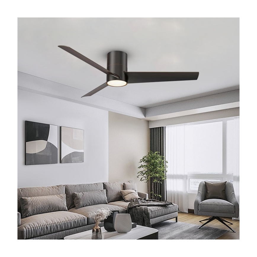 Immax NEO 07135-B - Ventilador de techo LED FRESH LED/18W/230V Wi-Fi Tuya negro + control remoto