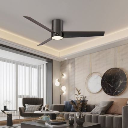 Immax NEO 07135-B - Ventilador de techo LED FRESH LED/18W/230V Wi-Fi Tuya negro + control remoto