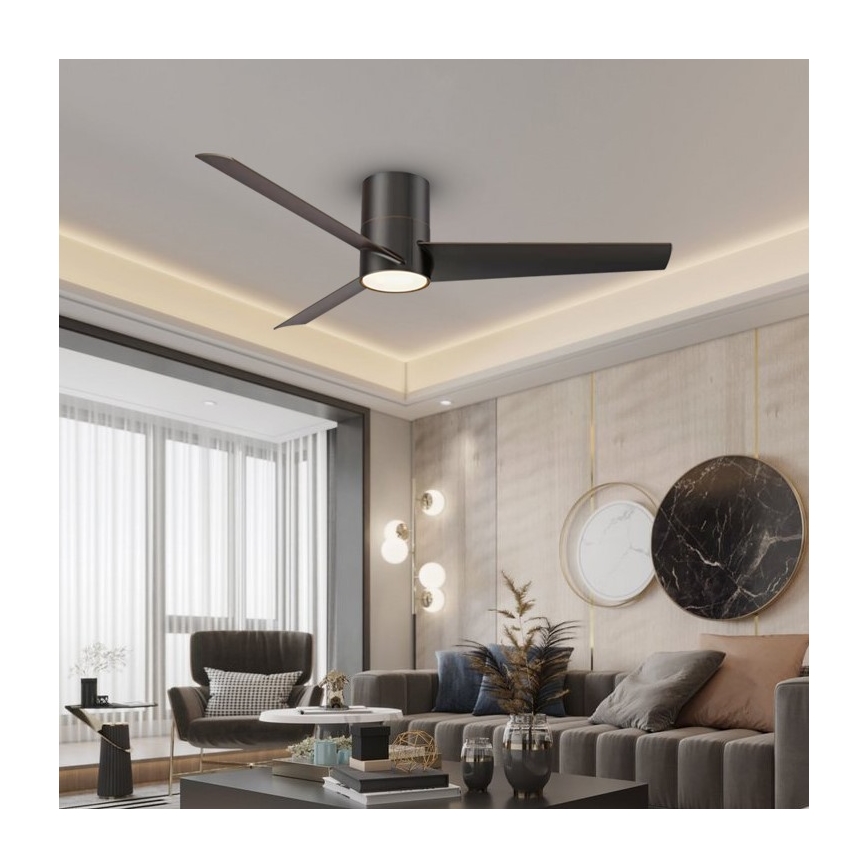 Immax NEO 07135-B - Ventilador de techo LED FRESH LED/18W/230V Wi-Fi Tuya negro + control remoto