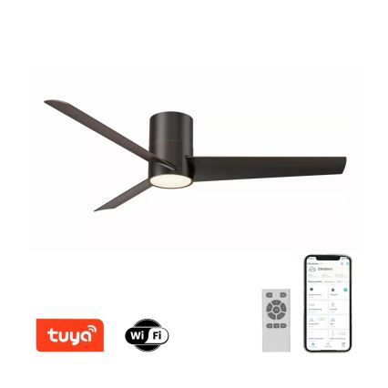 Immax NEO 07135-B - Ventilador de techo LED FRESH LED/18W/230V Wi-Fi Tuya negro + control remoto