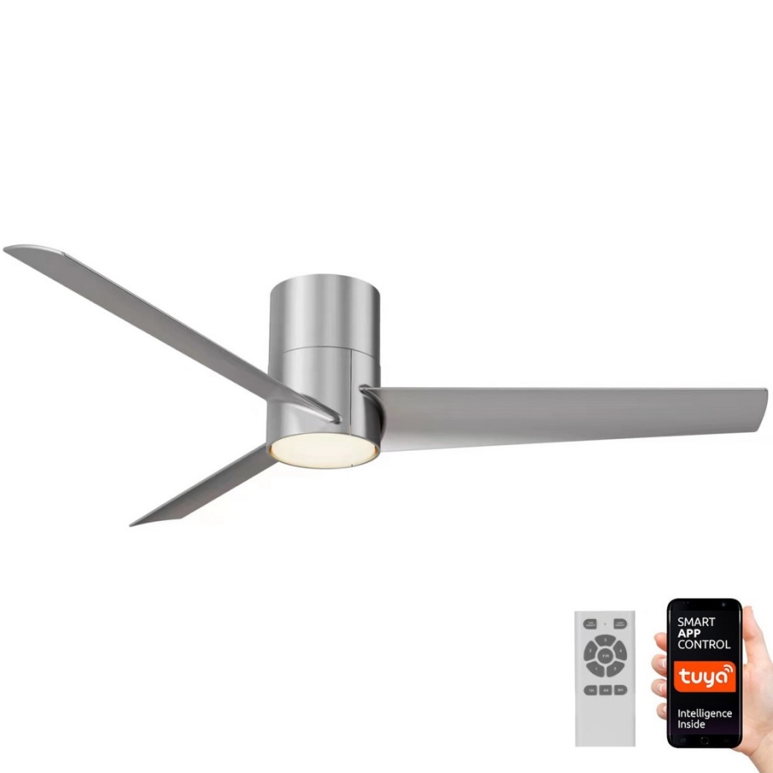 Immax NEO 07135-S - Ventilador de techo LED FRESH LED/18W/230V Wi-Fi Tuya cromo mate + control remoto