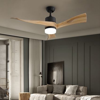 Immax NEO 07136-B - Ventilador de techo LED SOFISTICADO LED/18W/230V roble Wi-Fi Tuya + control remoto